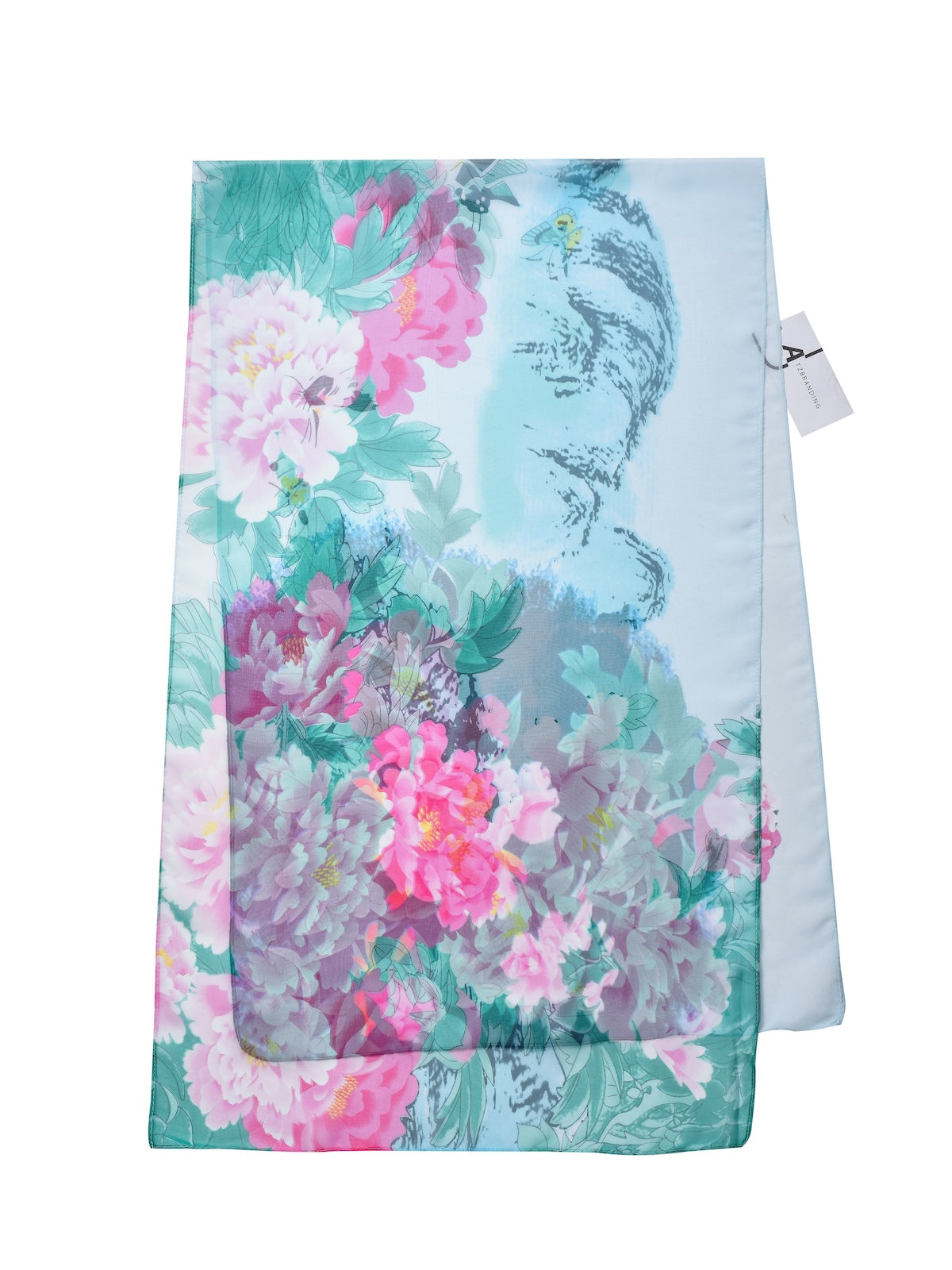 Scarvii - Vibrant Peony Print Scarf - Light & Feminine