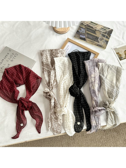 Scarvii - Floral Print Simple Style Scarf