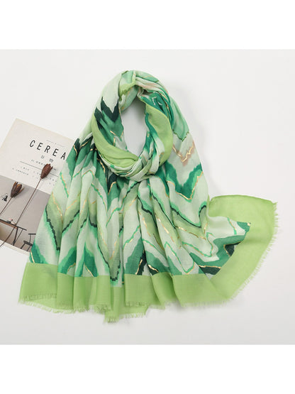 Scarvii - Color-Blocked Shawl Scarf with Tassels - Stylish & Versatile