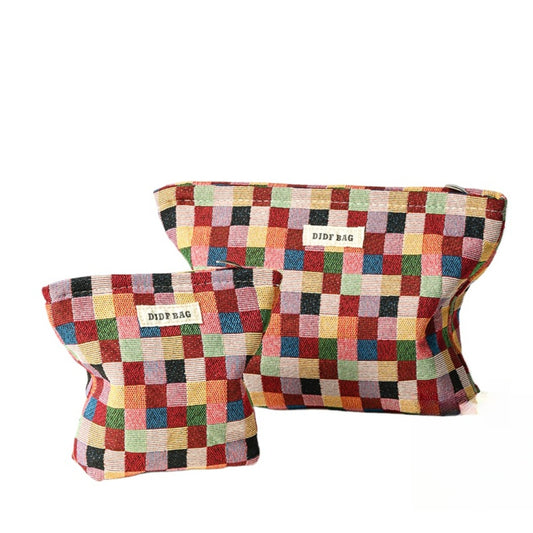 Cosbai - Vintage Colorful Patchwork Clutch Bag With Zipper