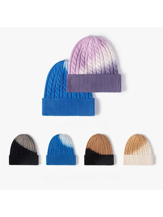 Haila - Gradient Cable Cuffed Knit Beanie