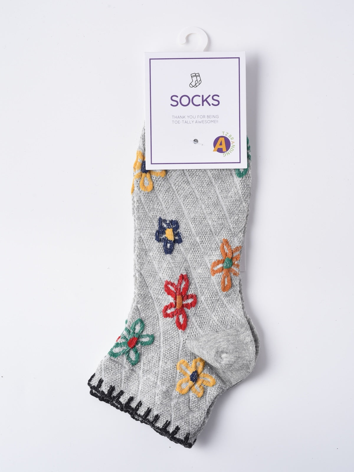 Rufia - Floral Grid Short Ankle Socks