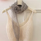Scarvii - Elegant Sheer Polka Dot Skinny Scarf