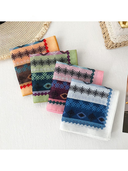 Scarvii - Geometric Print Decorative Square Scarf