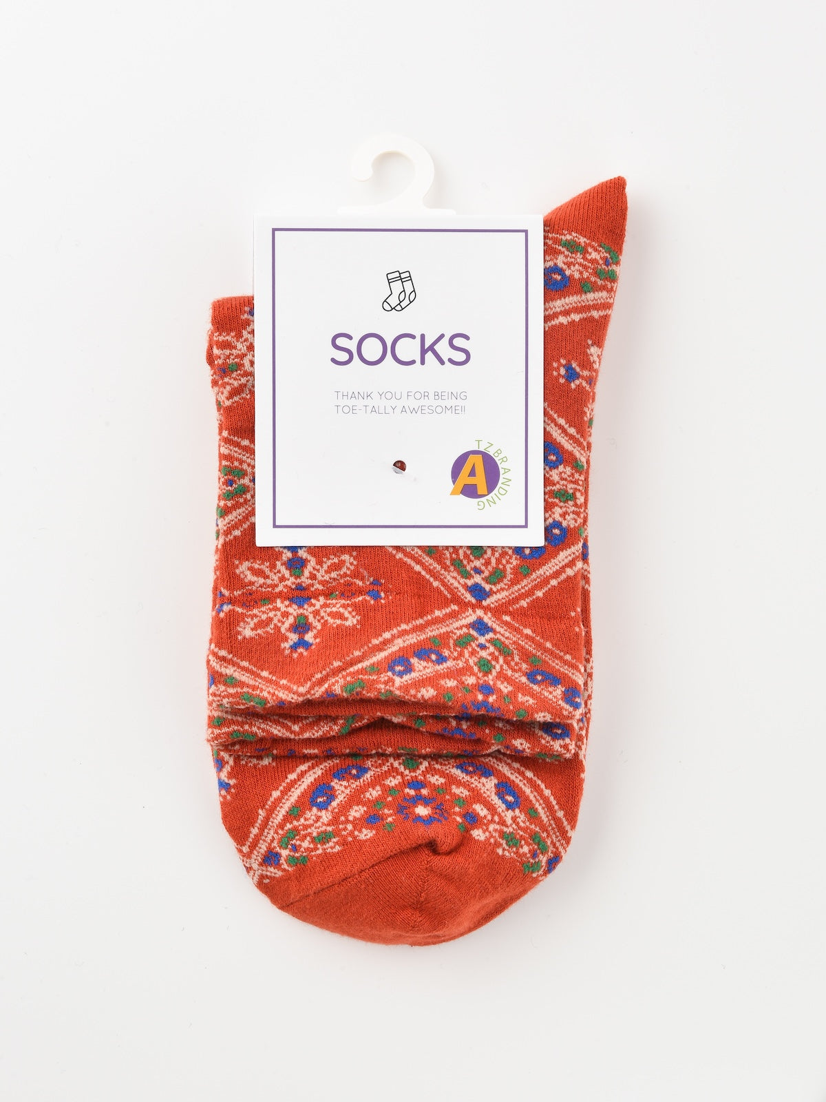 Rufia - Retro Mid-calf Socks with Diamond Floral Patterns