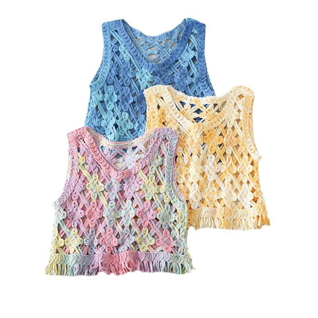 Crosa - Sweet Crochet Hollow Knit Tank Top