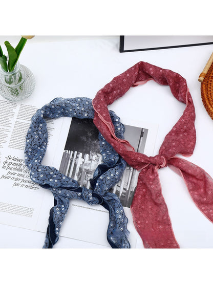 Scarvii - Floral Printed Plant Motif Triangle Bandana