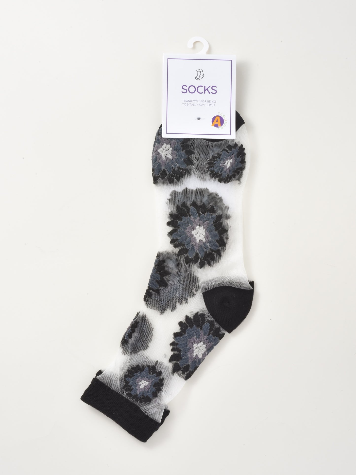 Rufia - Floral Sheer Crew Socks