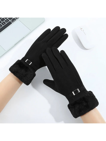 Gloving - Fuzzy Faux Fur Cuff Winter Gloves