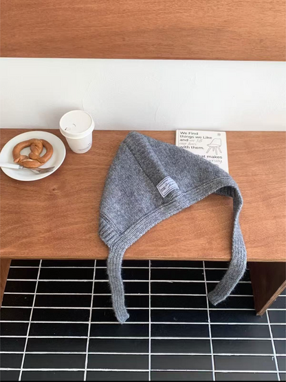 Haila - Long Tie Knit Bonnet