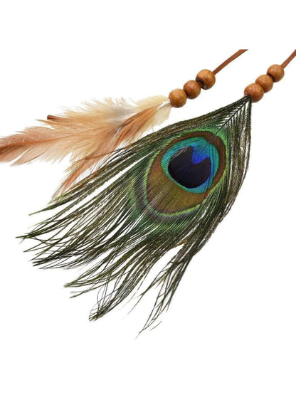 Close-up of Hairish Boho Mandala Feather Hair Headpiece showing detailed mandala pattern