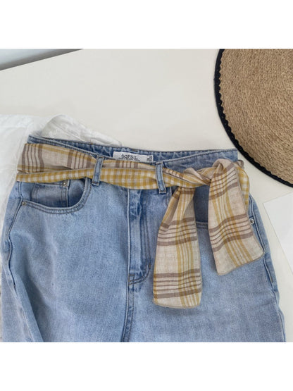 Scarvii Classic Plaid Skinny Scarf