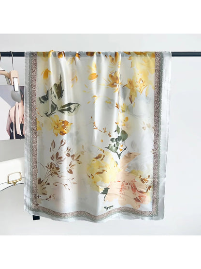 Scarvii Pink Floral Long Scarf Wrap