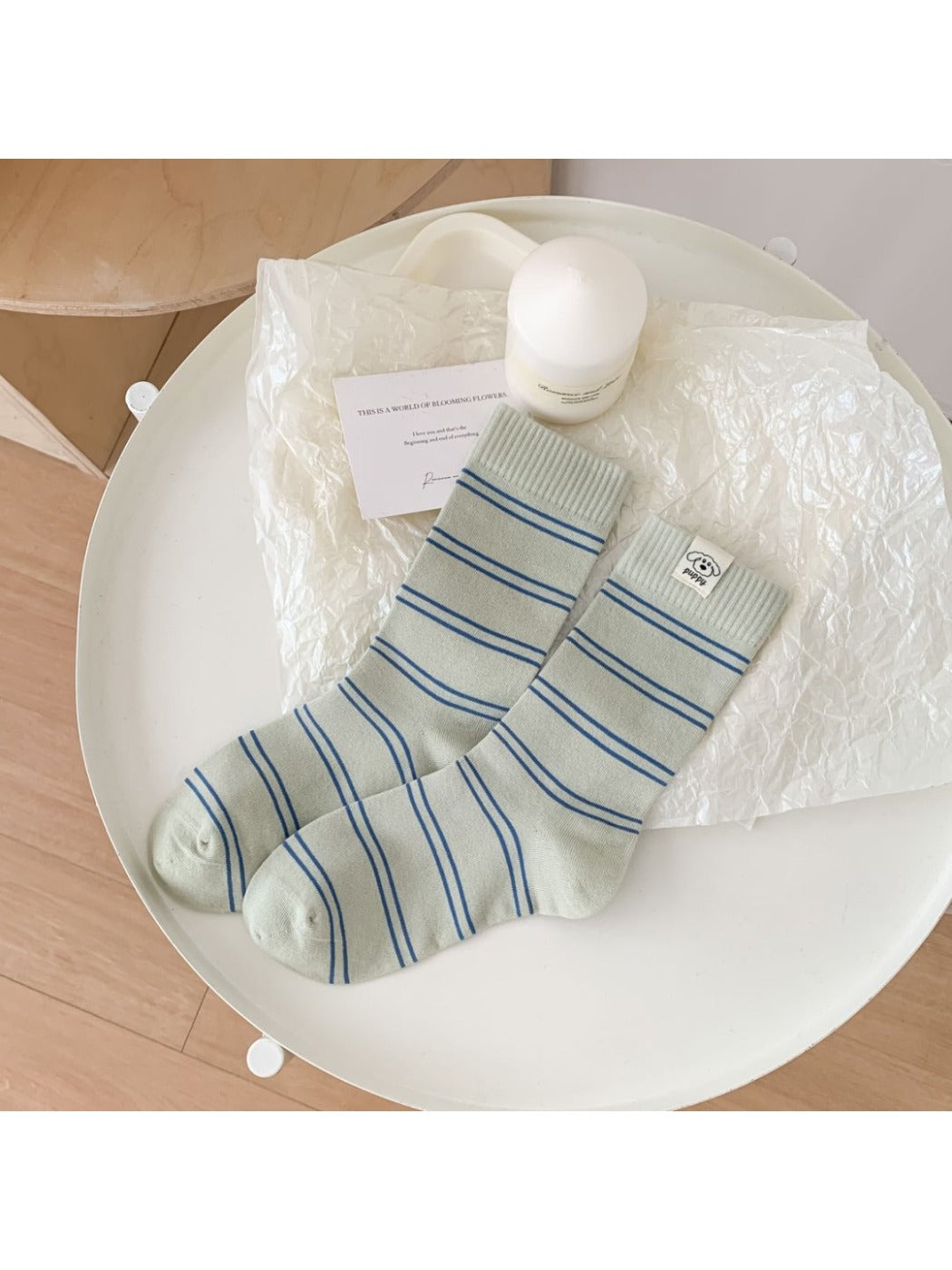 Rufia - Casual Mid-Calf Capsule Socks with Letter & Dog Patterns