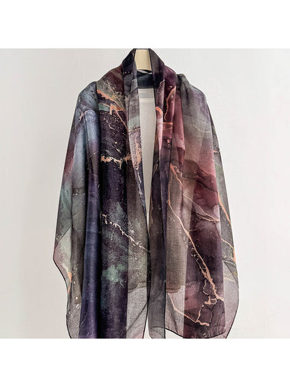 Scarvii - Simple Plant Print Fashion Summer Wrap Scarf