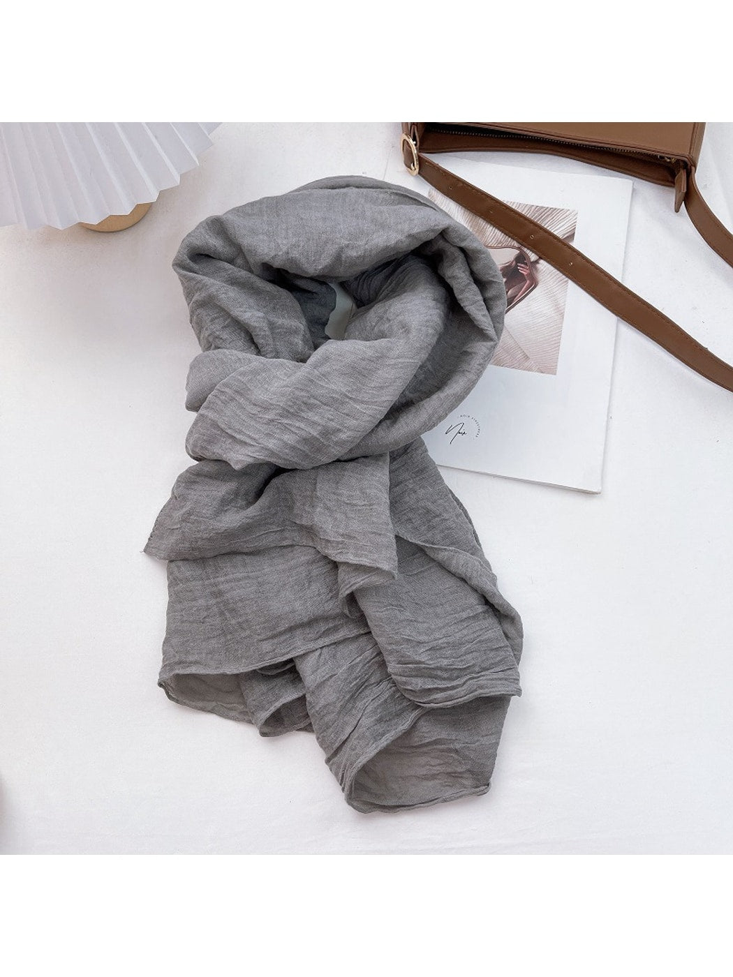 Scarvii - Solid Color Muted Style Long Scarf