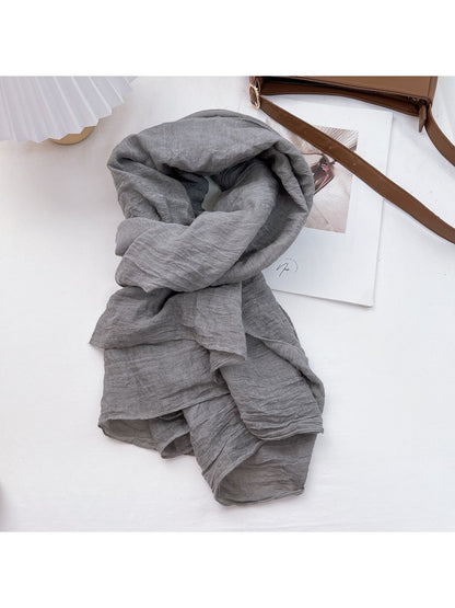 Scarvii - Solid Color Muted Style Long Scarf