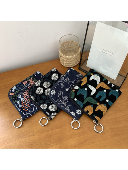 Cosbai Small Coin Purse with Floral Prints showing floral motif