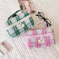 Cosbai - Handheld Plaid Toiletry Organizer Pouch Bag