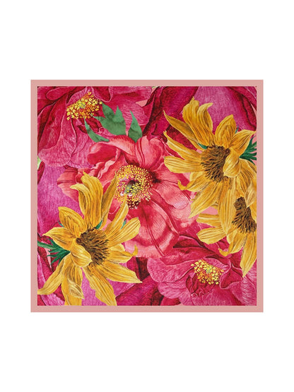 Scarvii - Bold Floral Print Square Scarf