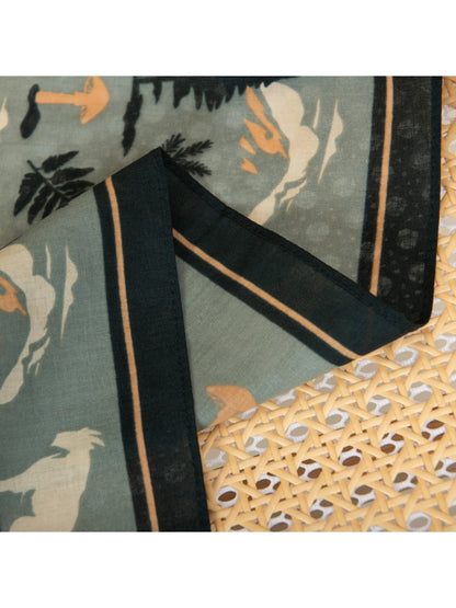 Scarvii - Elegant Forest Printed Square Scarf