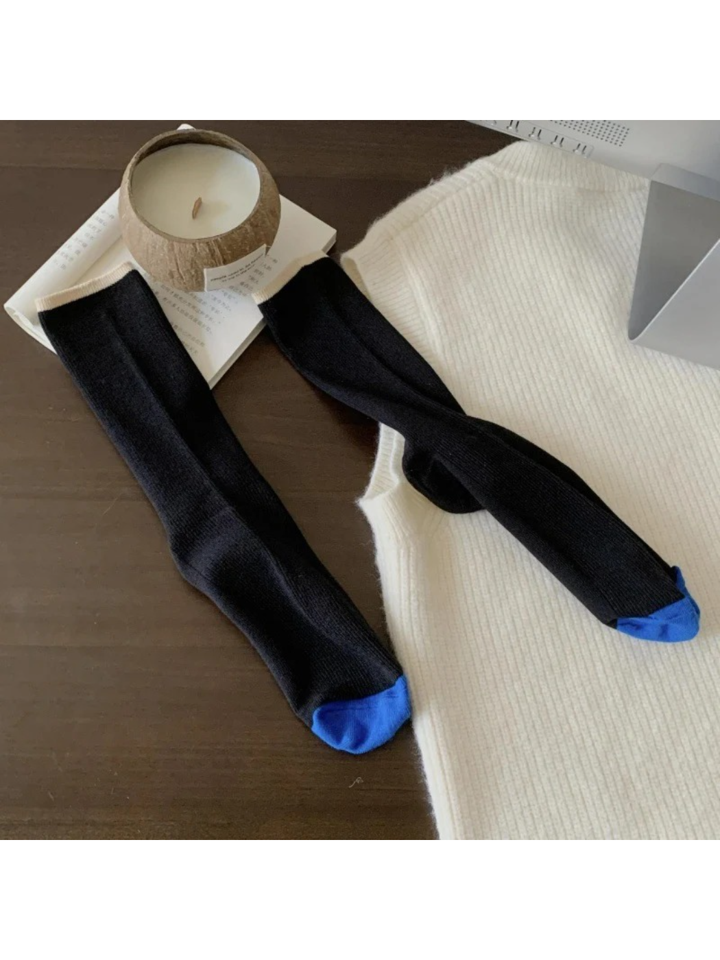 Rufia - Colorblock Ribbed Crew Socks