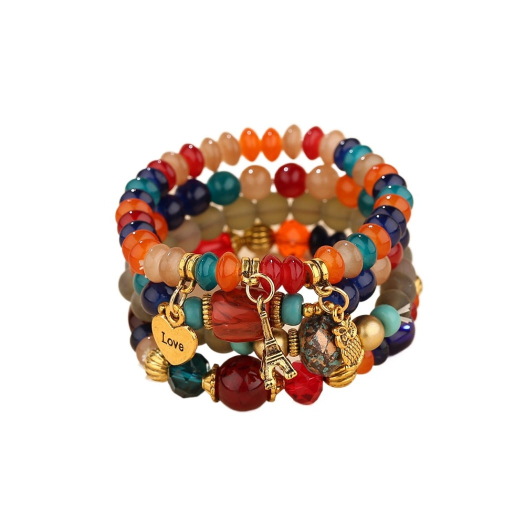 Bauai - 4-in-1 Stylish Charm Stackable Bracelet Set With Pendants