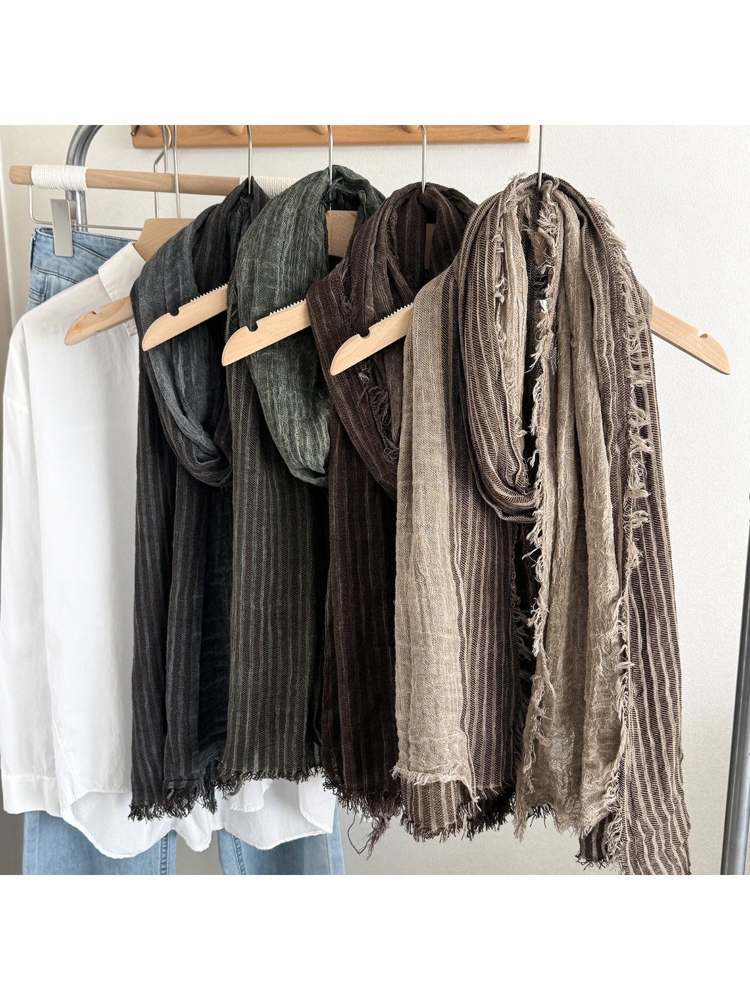 Scarvii - Soft Texture Fringe Scarf