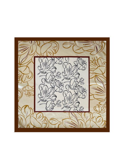 Scarvii - Abstract Floral Line Art Square Scarf