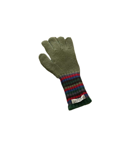 Gloving - Full-Cover Knitted Gloves with Rainbow Color-Block Stripe