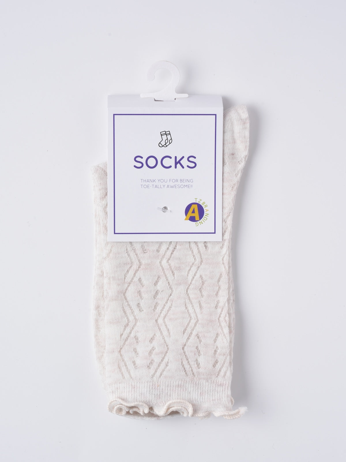 Rufia - Solid Color Picot-Edge Ankle Socks