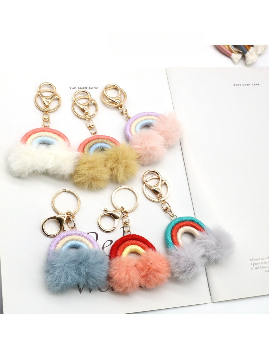Koco Rainbow Shaped Keychain with Pom alternate product view