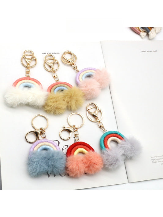 Koco Rainbow Shaped Keychain with Pom alternate product view