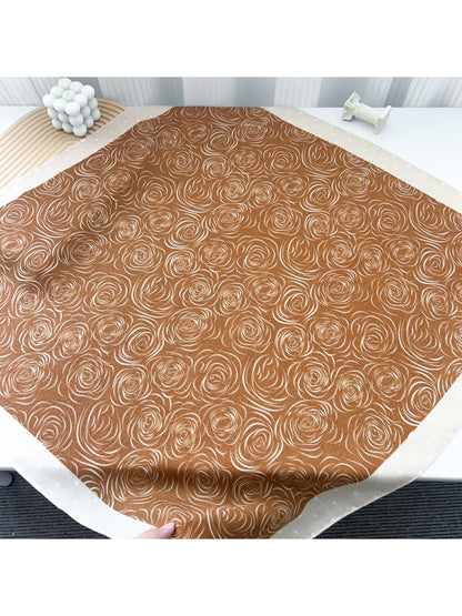 Scarvii - Floral Swirl Polka-Dot Border Square Scarf