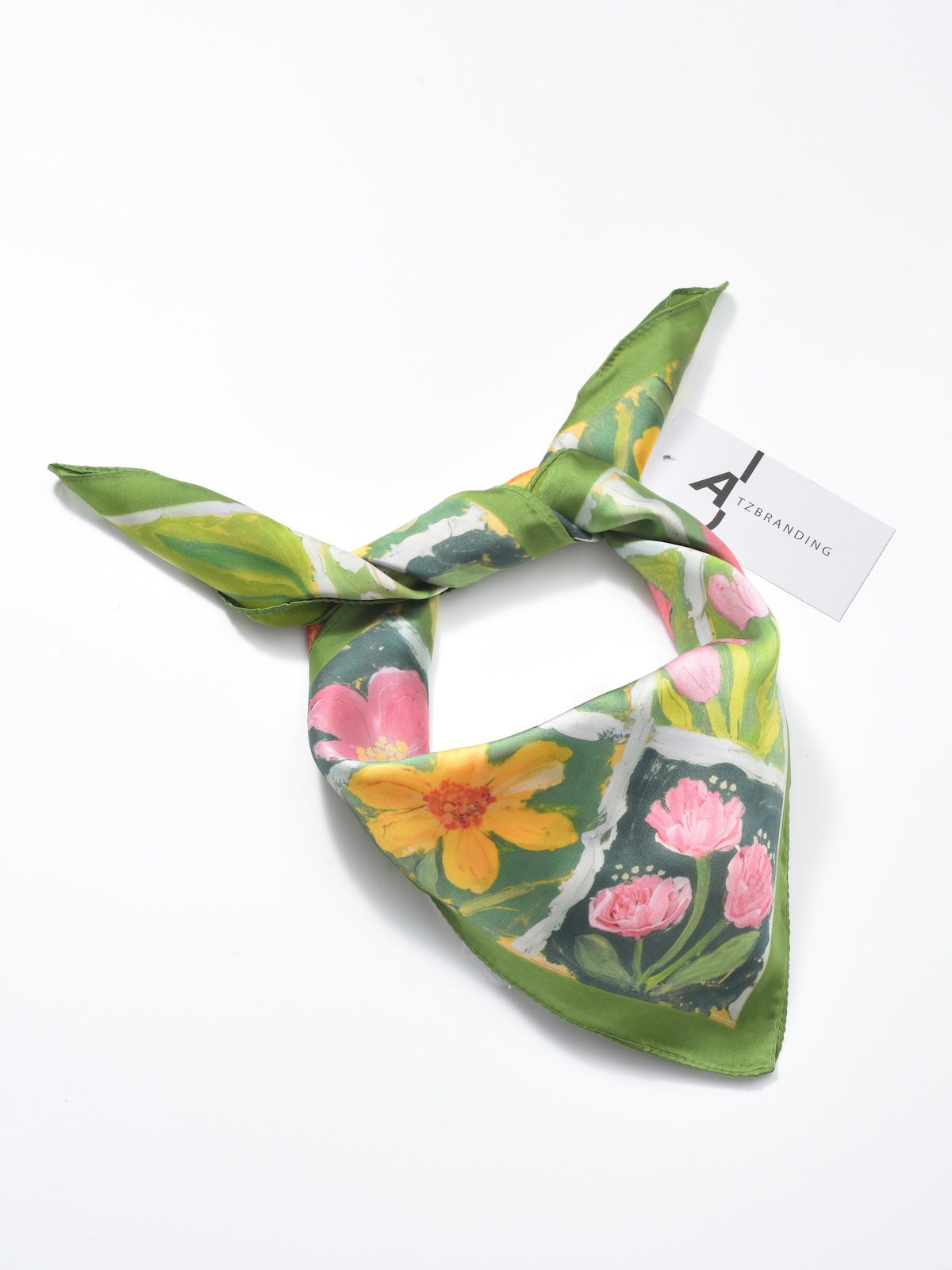 Scarvii - Romantic Floral Panel Border Print Scarf
