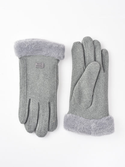 Gloving gloves with fleece lining color options including KHAKI, GRAY, PINK
