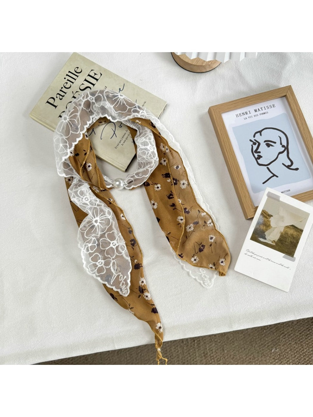 Scarvii - Retro Lace Narrow Decorative Scarf