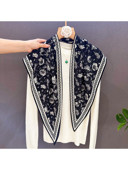 Scarvii - Elegant Woven Frame Border Triangle Bandana