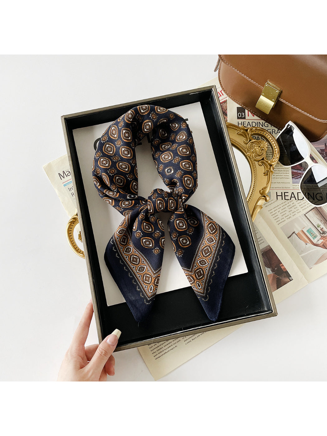 Scarvii - Geometric Border Square Scarf