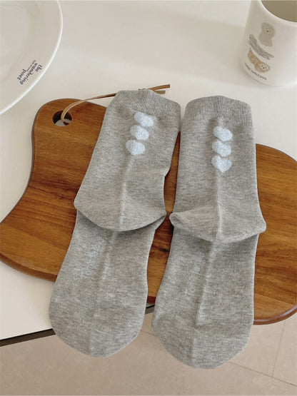 Rufia - Cute Heart Pattern Crew Socks