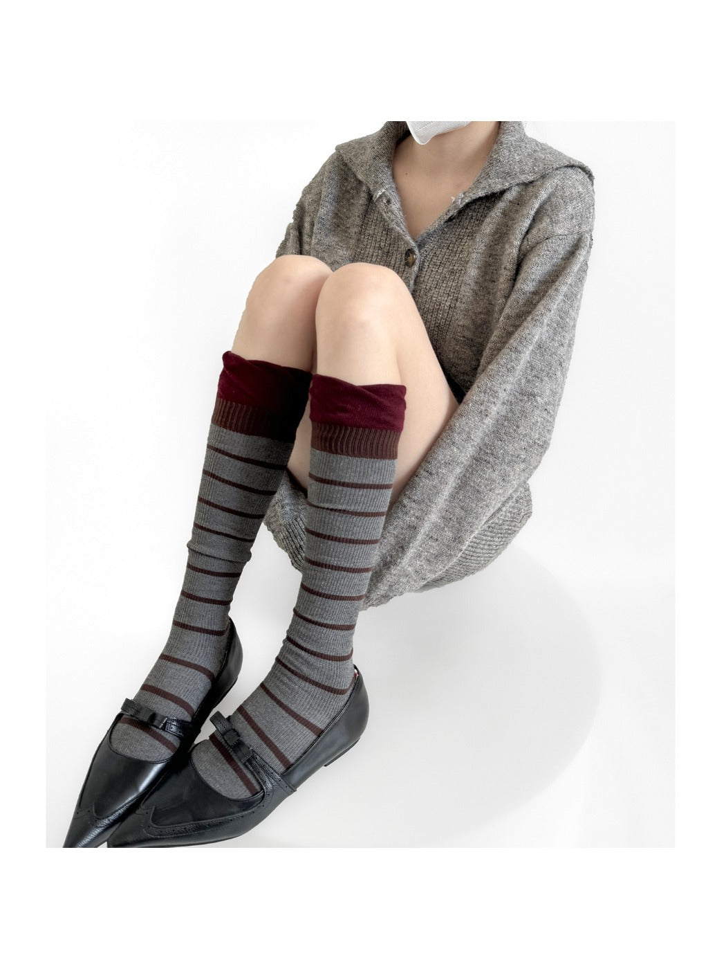 Rufia - Color Block Striped Mid-Calf Socks