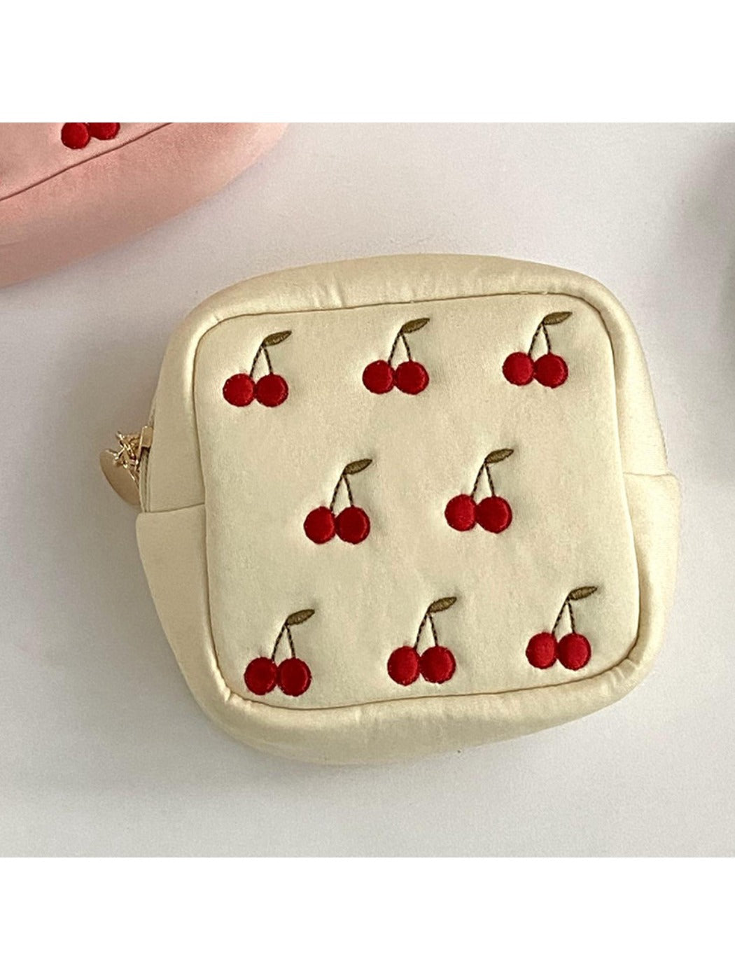 Cosbai - Compact Pouch with Cherry Print for Women