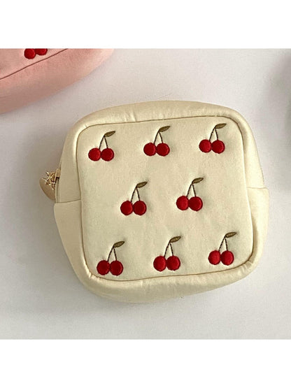 Cosbai - Compact Pouch with Cherry Print for Women