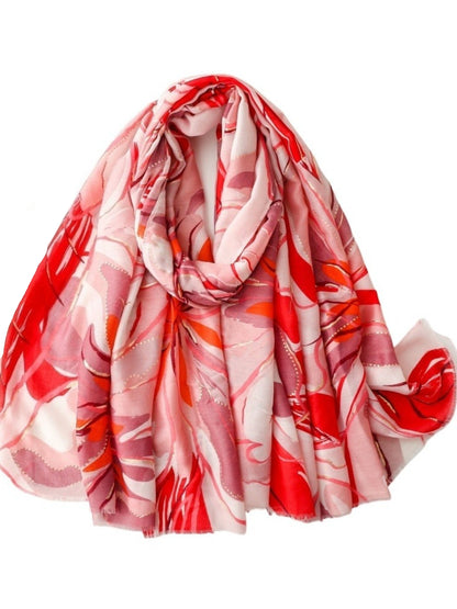Scarvii - Elegant Orchid Floral Print Scarf