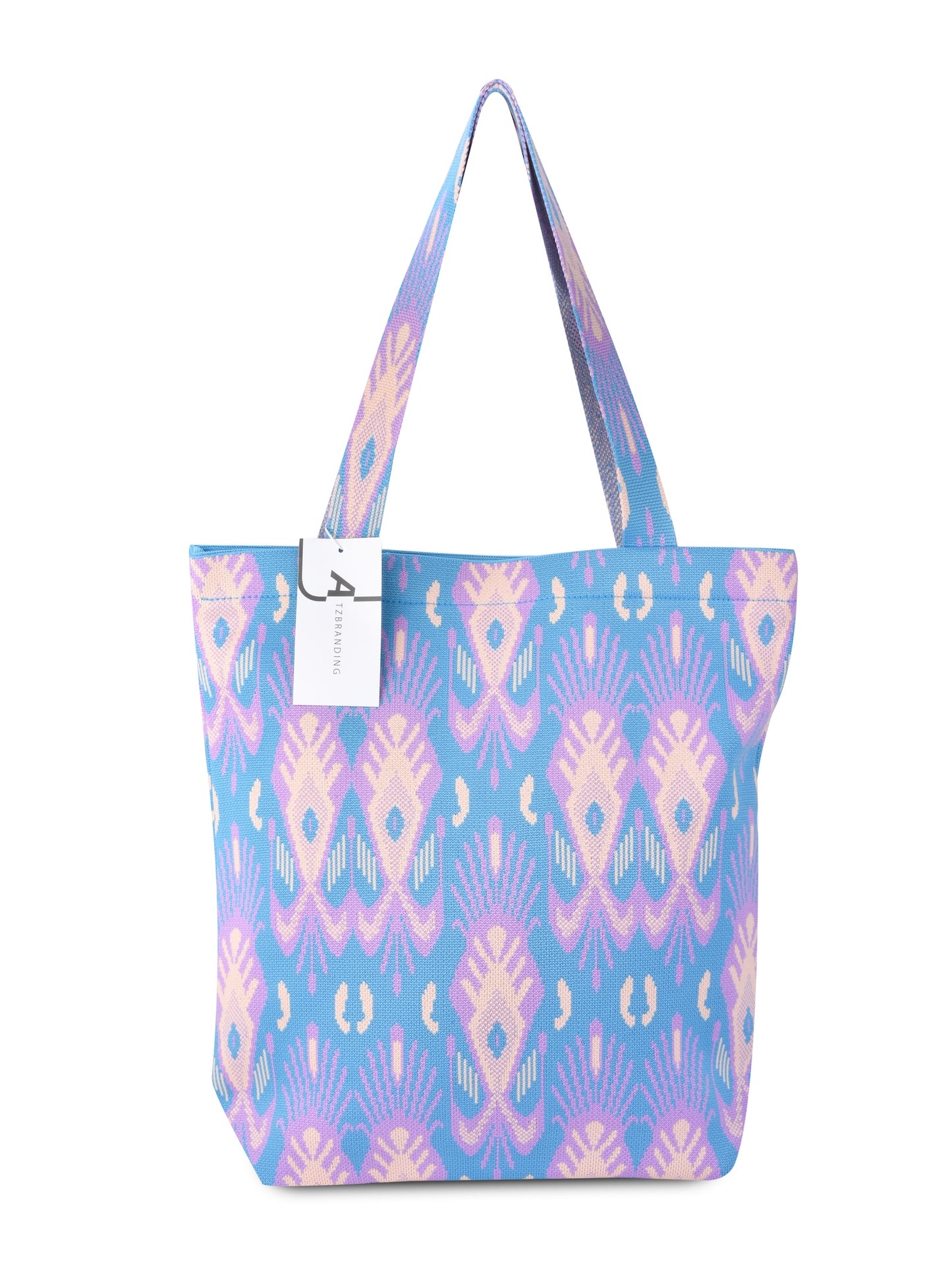 Cosbai - Atlas Print knit Shoulder Bag - Spacious & Vintage