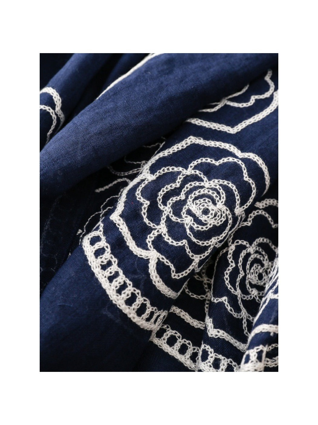 Scarvii - Elegant Scarf & Shawl with Rose Embroidered