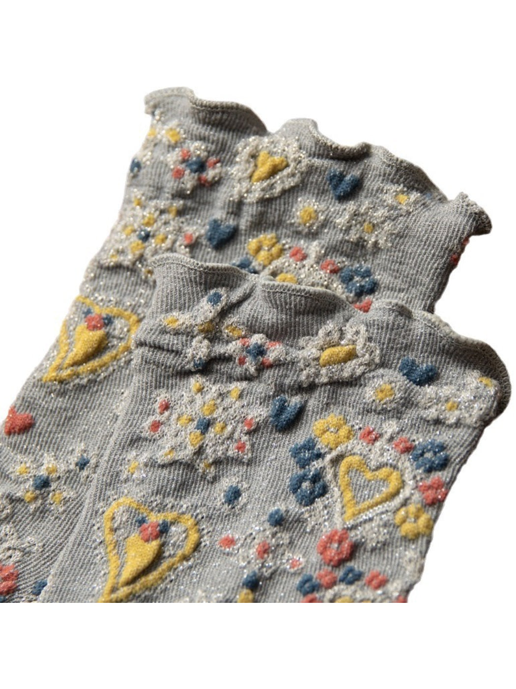 Rufia - Sweetheart Embroidered Crew Socks