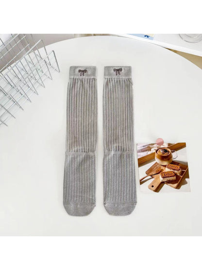 Rufia - Bow Embroidered Ribbed Crew Socks product image 8