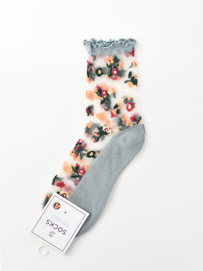 Rufia - Sheer Floral Ankle Socks