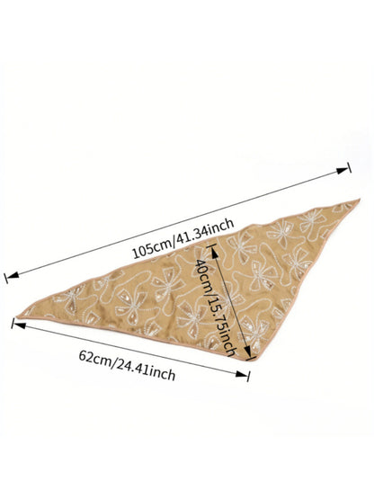 Scarvii - Embroidered Daisy Vine Triangle Scarf